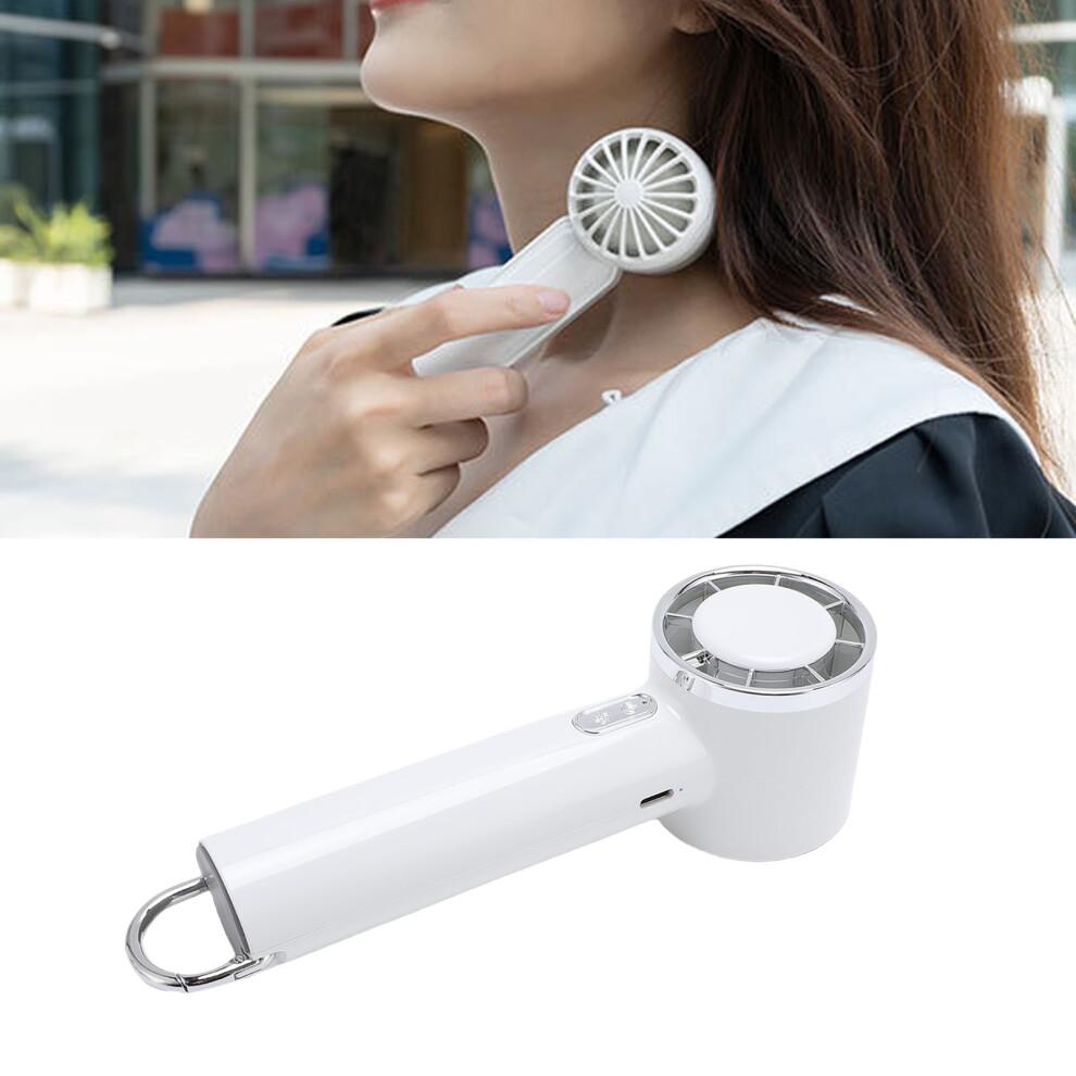 Portable Handheld Fan 5 Speeds 1200mAh White Outdoor Desktop