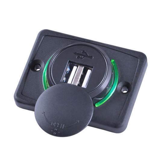 Dual USB Car Charger Socket 3.1A Power Outlet Dual Port Quick Car Charger Adapter with LED Indicator 12V-24V Fast Charging Station for Phones Tablets