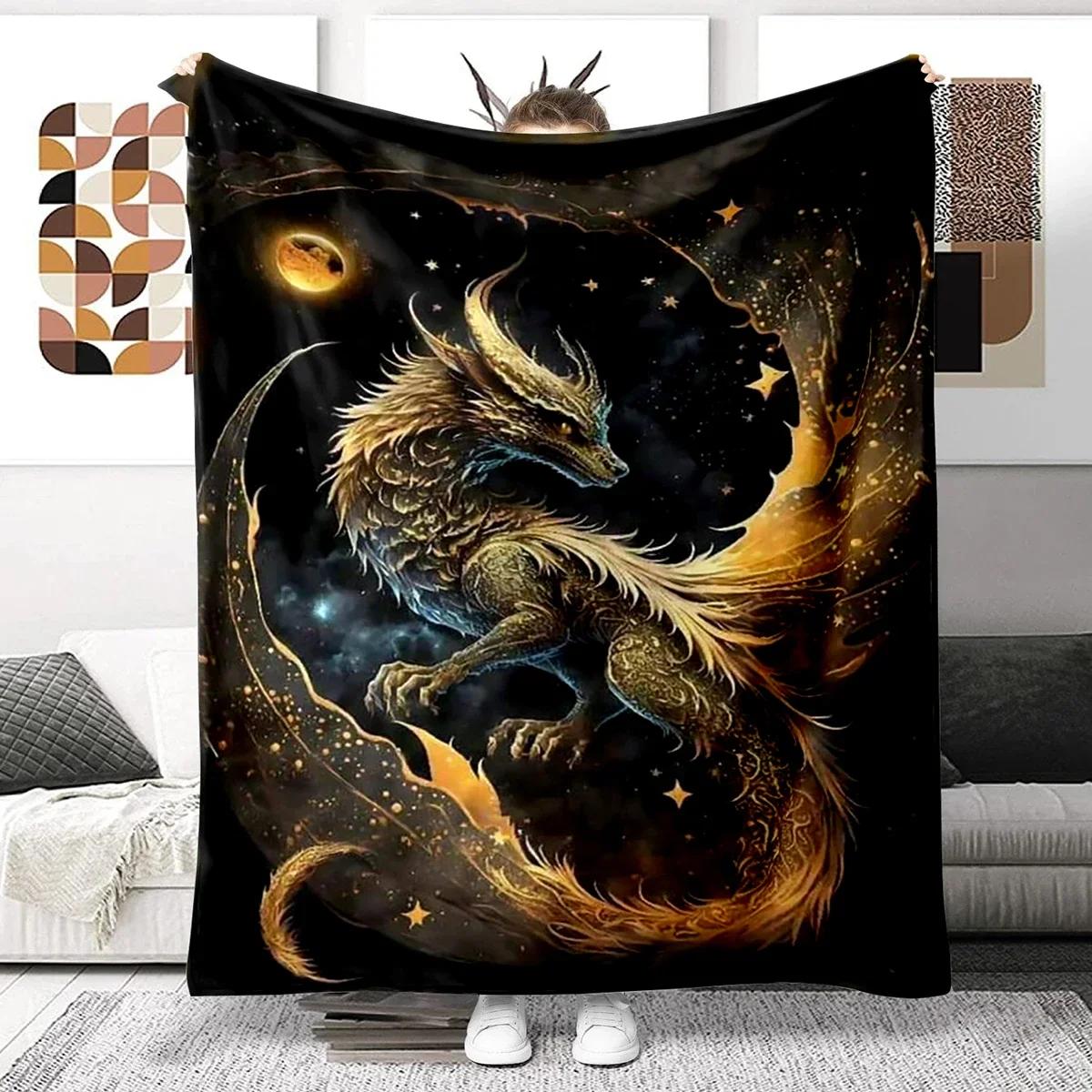 Animal Dragon Blanket Ultra Lightweight Soft Plush Flannel Throws Blanket for Sofa Bed Couch Best Office Gifts Demogorgon 75X95CM