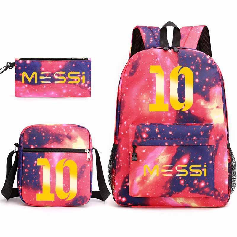 Lionel Messi · Peripheral Printed School Bag Three-Piece Pencil Case Shoulder Bag Backpack