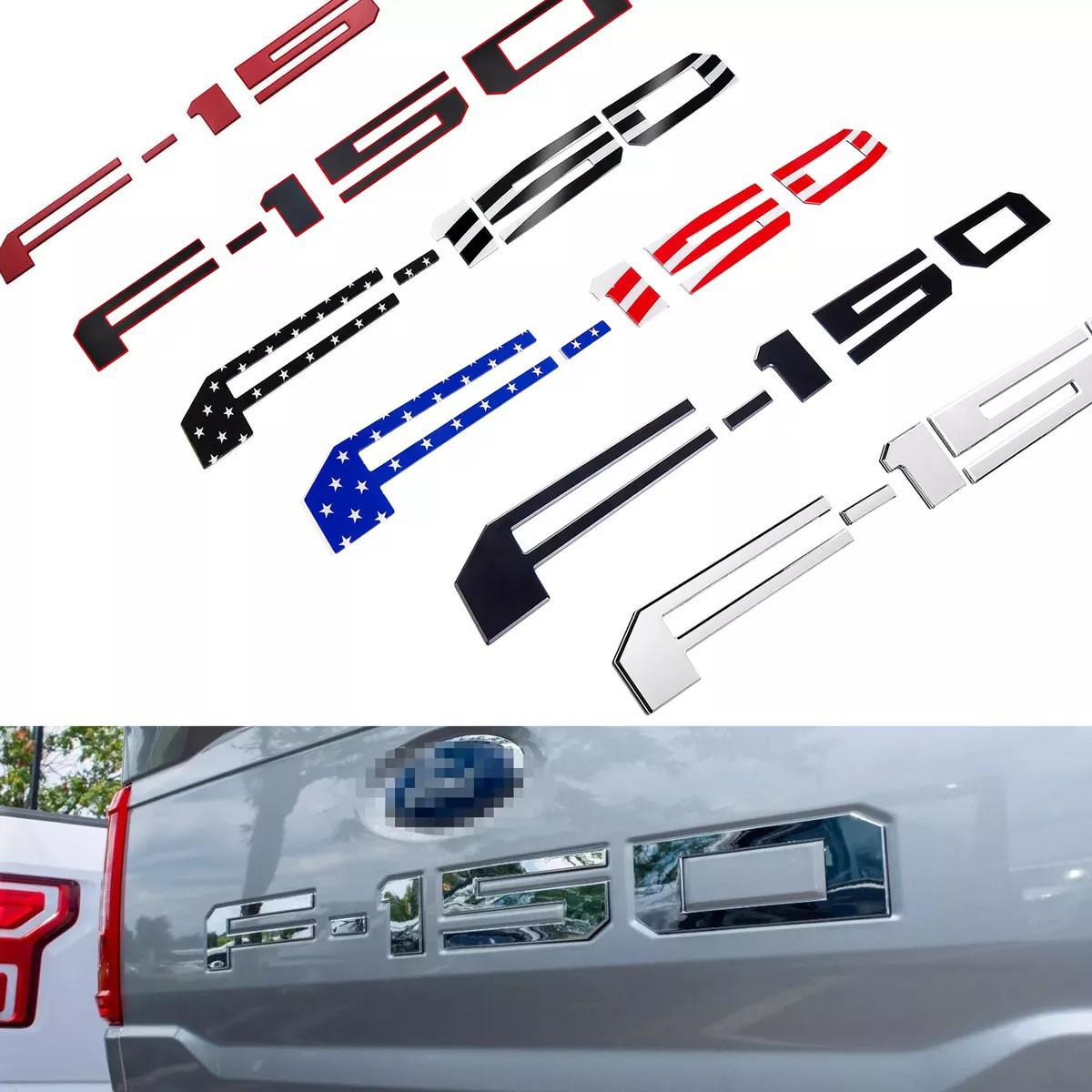 21-24 Ford Raptor F150 Tailgate Emblem Decal Sticker - ABS Black and White Flag