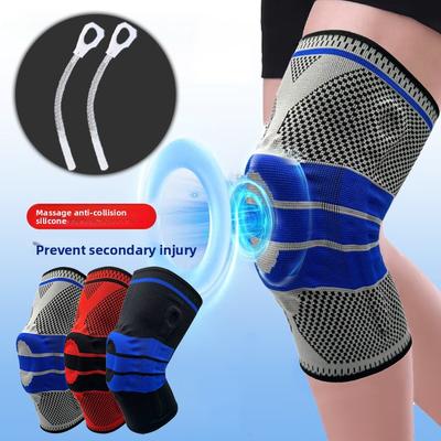 Cycling Silicone Shock Absorption Sports Knee Pads Spring Support Basketball Knee Pads Mountaineering Running Fitness Outdoor Sports Protective Gear