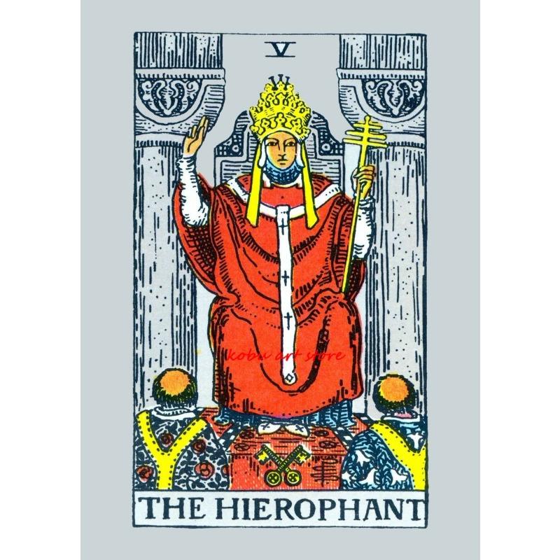 Vintage Rider Waite Tarot Card Fool Magician Hierophant Death Poster Print Canvas Painting Wall Art Picture for Room Home Decor