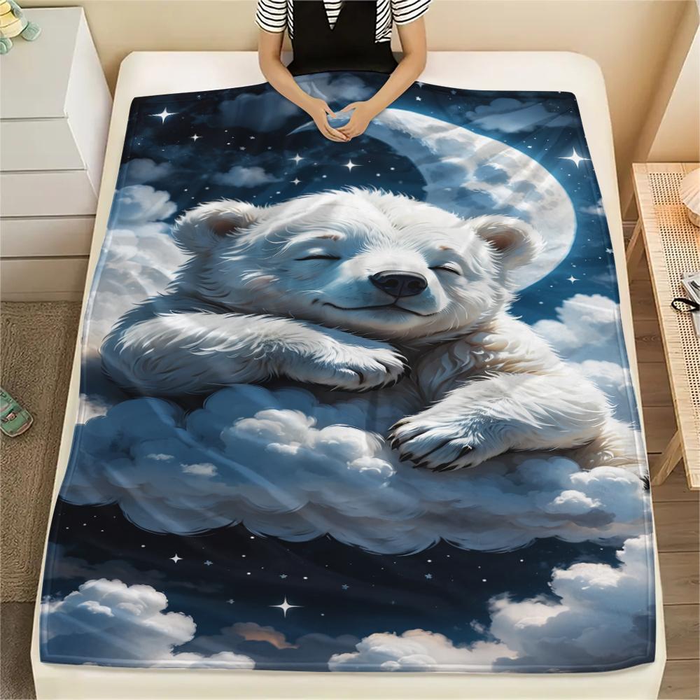 1 Stück Flanelldecke mit Cartoon-Druck, Hohe Qualität, Bequem für alle Jahreszeiten, Heimdekoration, Wärme und Komfort, Perfekt als Weihnachts- oder Geburtstagsgeschenk