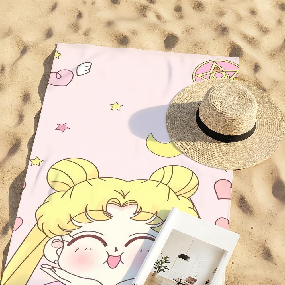 Comic S-Sailor M-Moon Towel For Swim Yoga Gym Quick Drying Soft and skin-friendly Beach Towels All-Season
