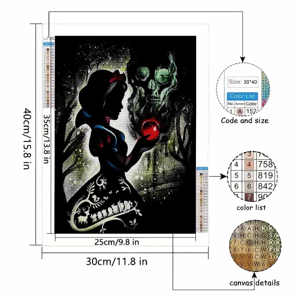 DIY Diamond Painting The Princess and The Poisonous Apple Cross Stitch Kit Mosaic Art Diamond Painting Full Circle Diamond Home Decoration