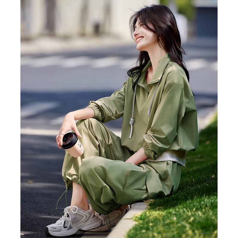 Women's Fashion Loose Lapel Sweatshirt & Pants Set