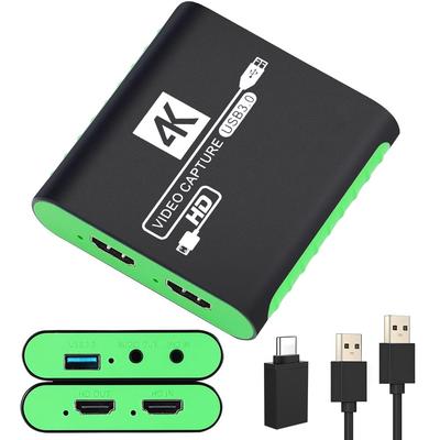 Video Game Capture Board with HDMI 4K Passthrough, Compatible with Switch and PS5, 1080P 60FPS Capture, USB 3.0 Type-C, Low Latency, Compatible with P