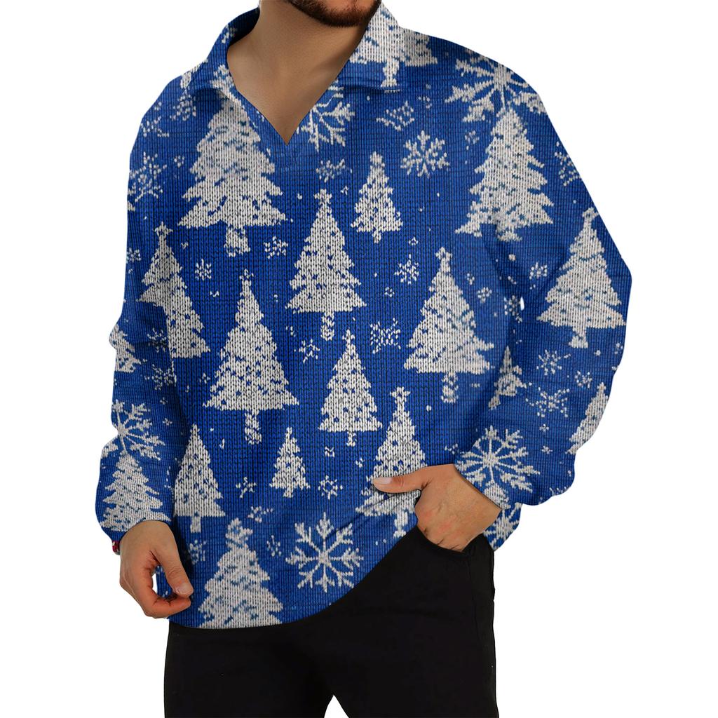 Men's Casual Collared Long-Sleeve Knit Base Layer Top