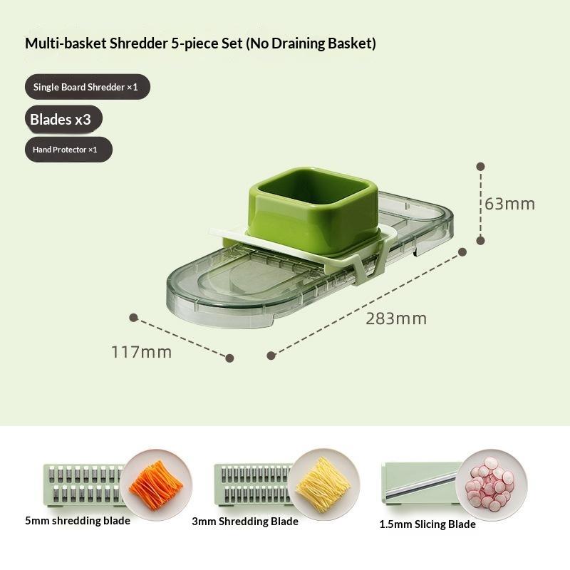 Vegetable Slicer With Basket Potato Shred Slicer Household Multifunctional Kitchen Tools Coarse Shred Kitchen Vegetable Slicers