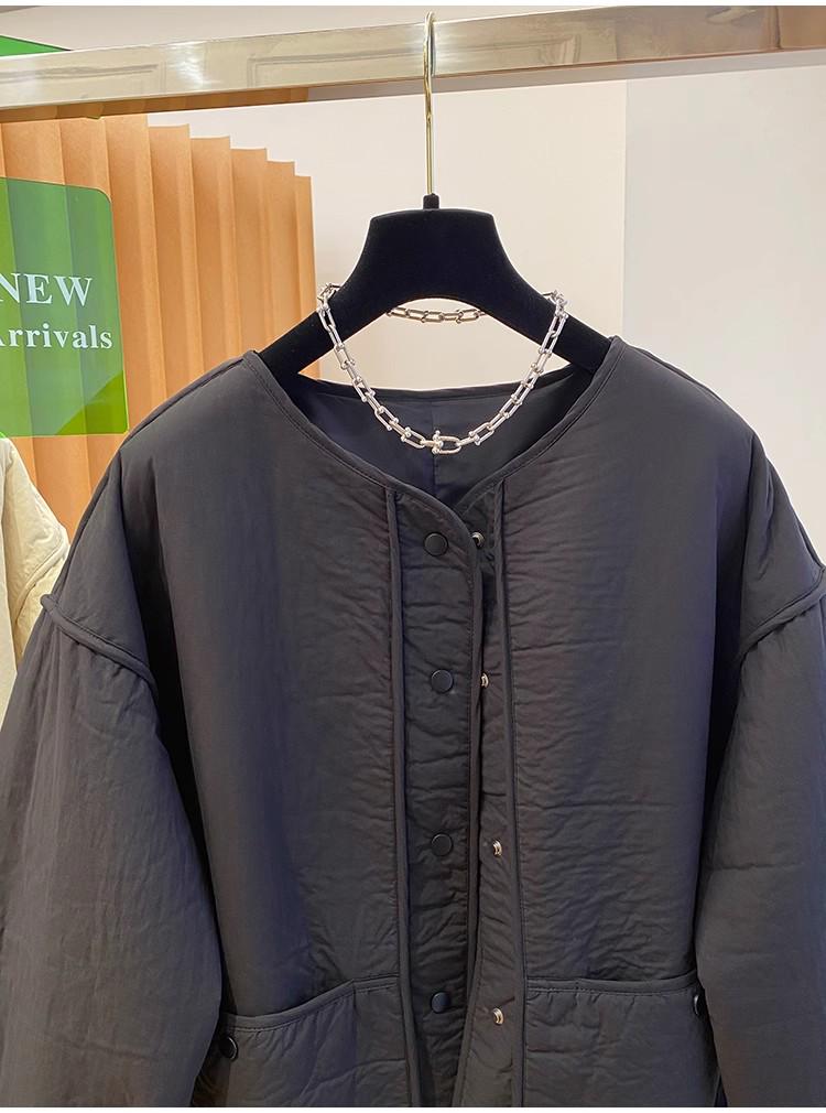 2026 Winter Korean Style Cotton Padded Jacket - High-End, Collarless, Loose Fit, Warm, and Versatile