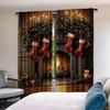2 szt. Dekoracja Świąteczna Zasłony Okienne Vintage Płomień Kominka Świąteczne Buty Zachodni Klasyczny Motyw Świąteczny Dom Salon