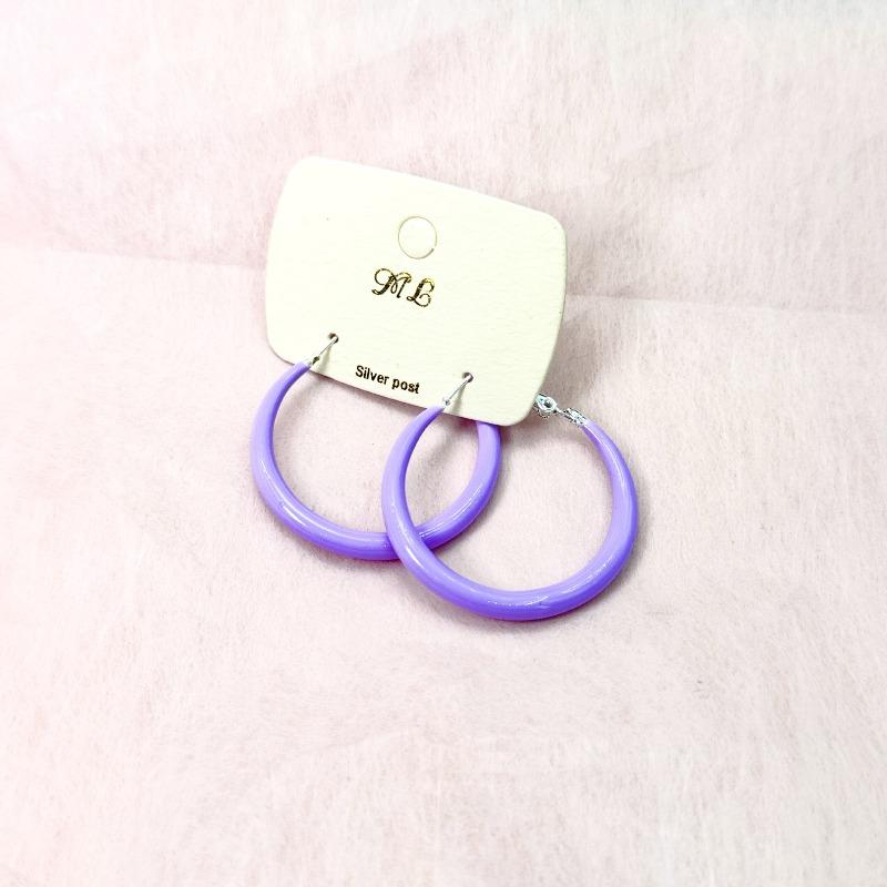 

Exaggerated Big Round Hoop Earrings for Women Trendy Simple Candy Color Geometric Circle Huggie Loop Jewelry фіолетовий