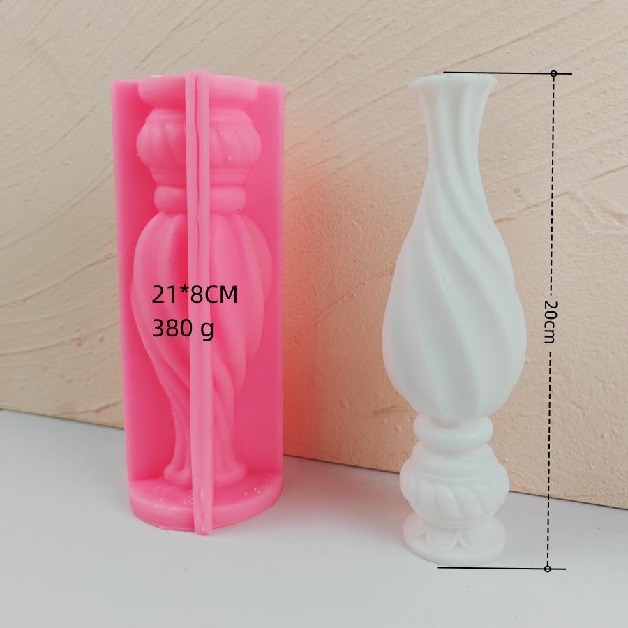 21cm DIY Roman Column Candle Silicone Mold Nordic Spiral Column Candle Silicone Mold Concrete Gypsum Resin Silicone Mold