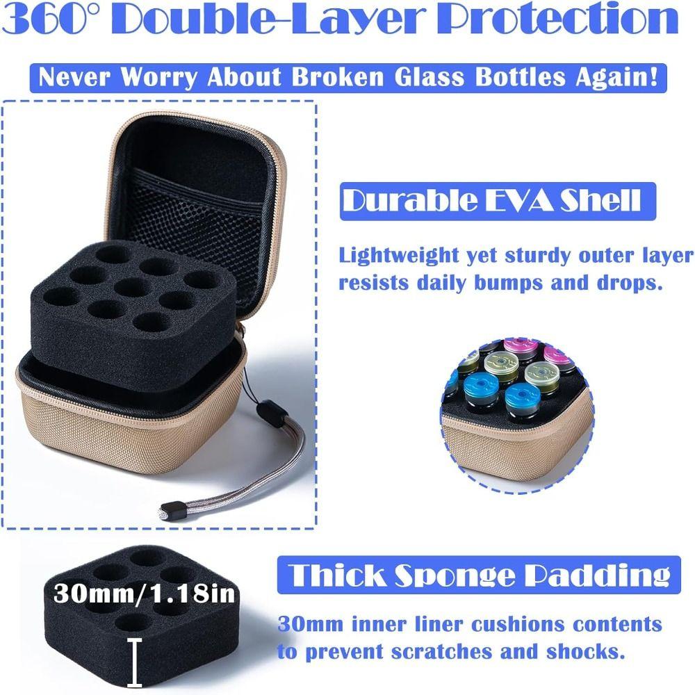 New Design with Hand Strap Insulin Storage Box Space-Saving Design EVA Protection Box 9 Slots Black Storage Container