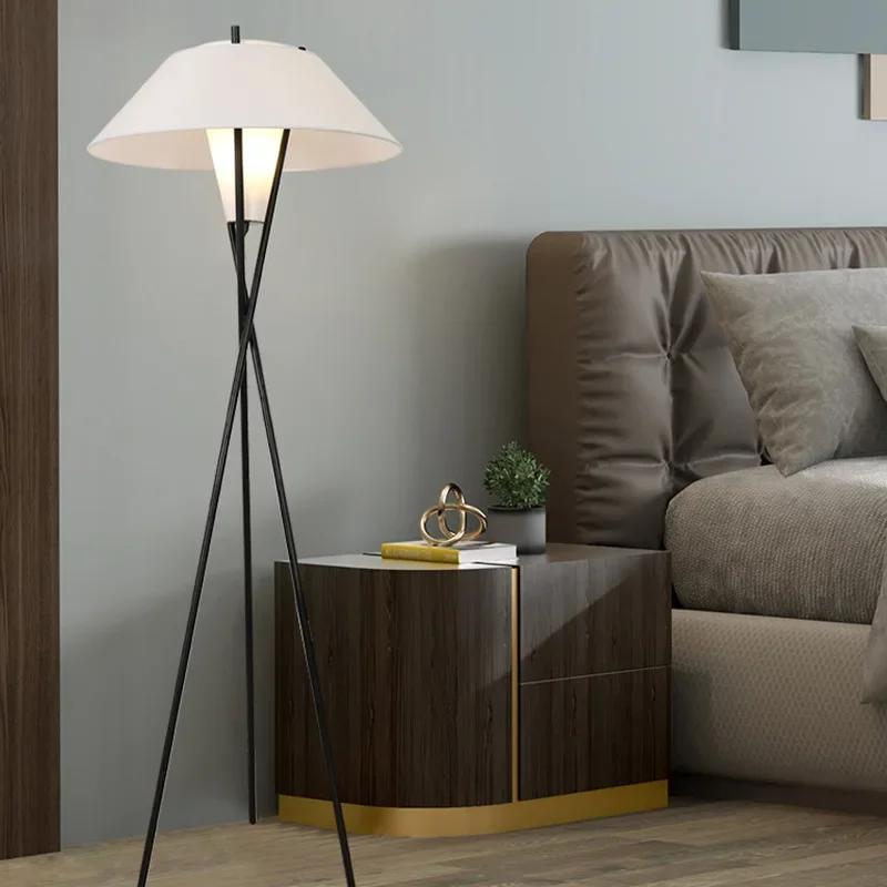 Nordic Led Floor Lamps Homestay Living Room Sofaside Modern Floor Lights Foot Switch Lighting Study Bedroom Home Decor Fixtures