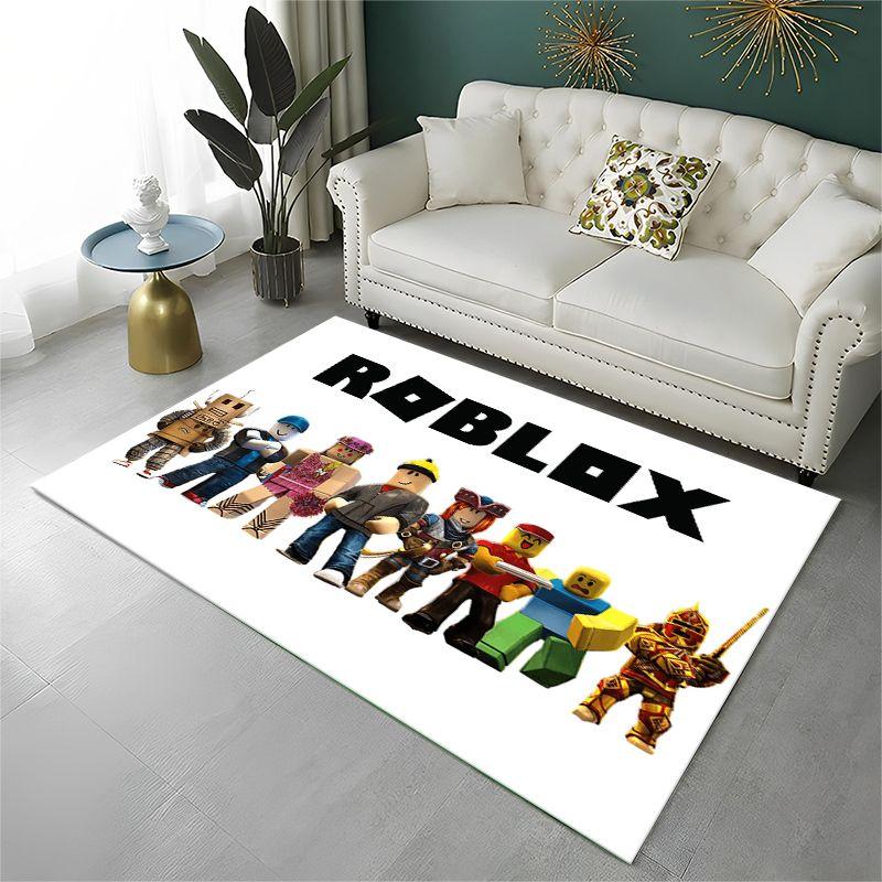 Classic Cartoon R-Robloxs Game Non-Slip Area Rug for Living Room,Bedroom,Playroom,Soft Carpet Floor Mat Home Decor Rug Room