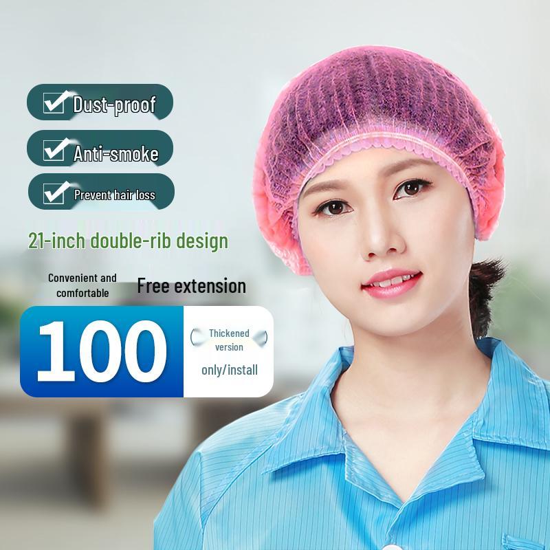 Disposable Hairnet Cap: Breathable, Non-Woven, Dustproof Mesh for Catering and Kitchen Use