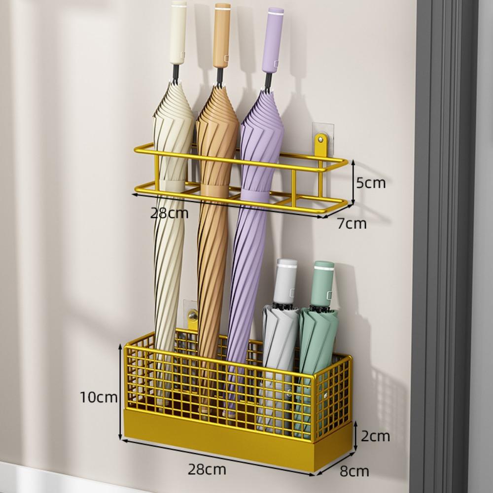 Metal Umbrella Holder Wall-Mounted Umbrella Organizer Space Saving Umbrella Stand Hotel