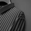 Camisa Polo Rayada de Seda Helada para Hombre de Tallas Grandes