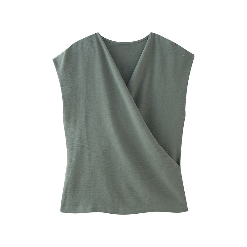 Kaslead New Women Clothes Western Style Draping Double Placket Top Casual Pants 0264170 0264169