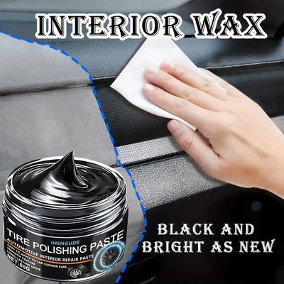 All-In-One Black Plastic and Leather Restorer - Car Interior Repair Paste with Color Correction, Gloss Polishing, and Protective Film - Revives, Prot