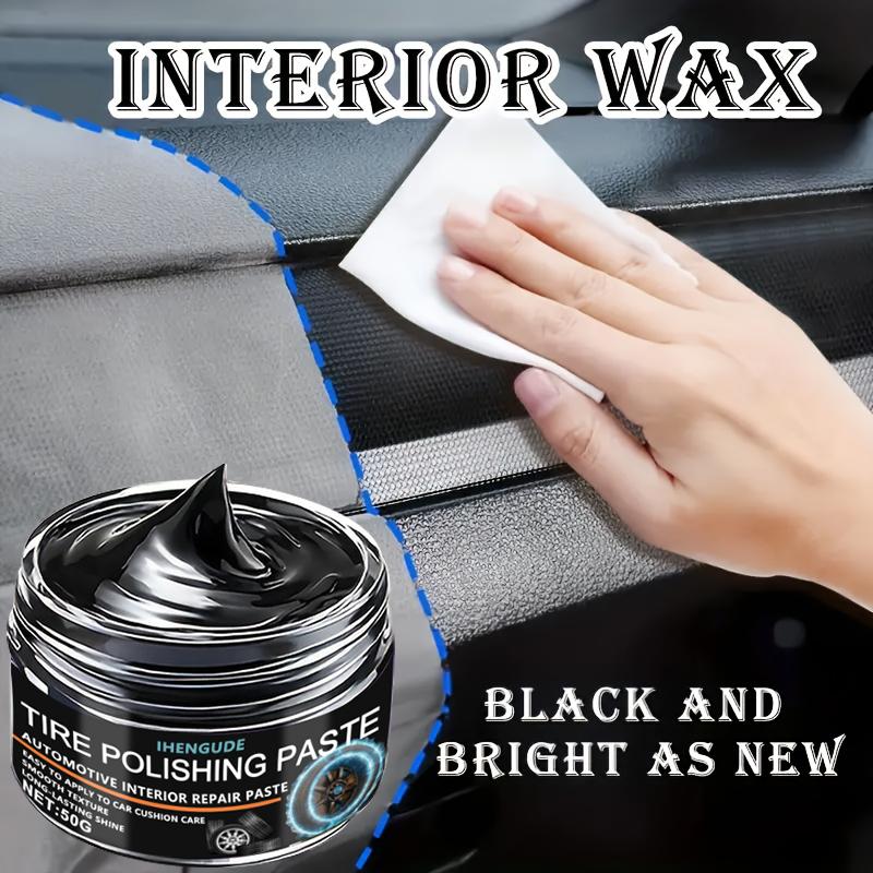 All-In-One Black Plastic and Leather Restorer - Car Interior Repair Paste with Color Correction, Gloss Polishing, and Protective Film - Revives, Prot