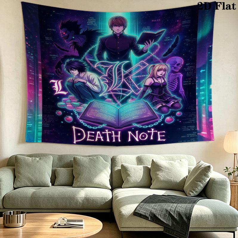Tapeçaria de Parede Death Note Pendente Estético de Parede Manta de Tecido Impressa Tapeçarias Decorativas Para Quarto Sala de Estar Decoração de Casa