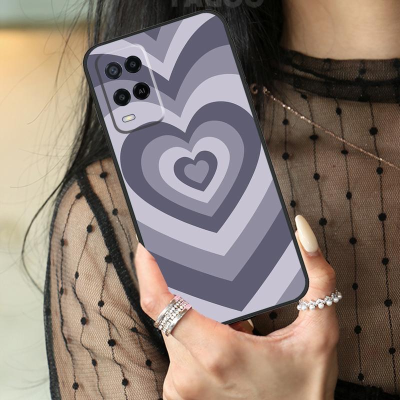 Sage Green Coffee Love Heart Latte Case For Oppo A78 A98 A18 A38 A58 A60 A80 A40 A96 A76 A16 A94 A74 A54 A15 A17 A57 A77 A5 Pro