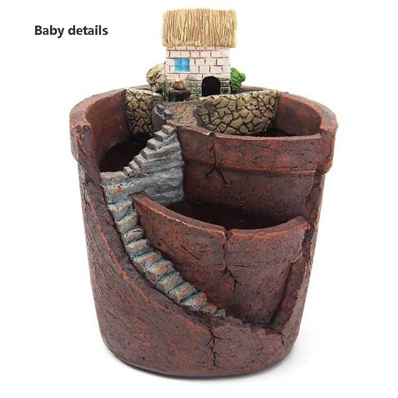 Succulent Flower Pot Ornaments for Decorating Garden Micro-landscapes, DIY Resin Small Flower POTS for Plant Bonsai