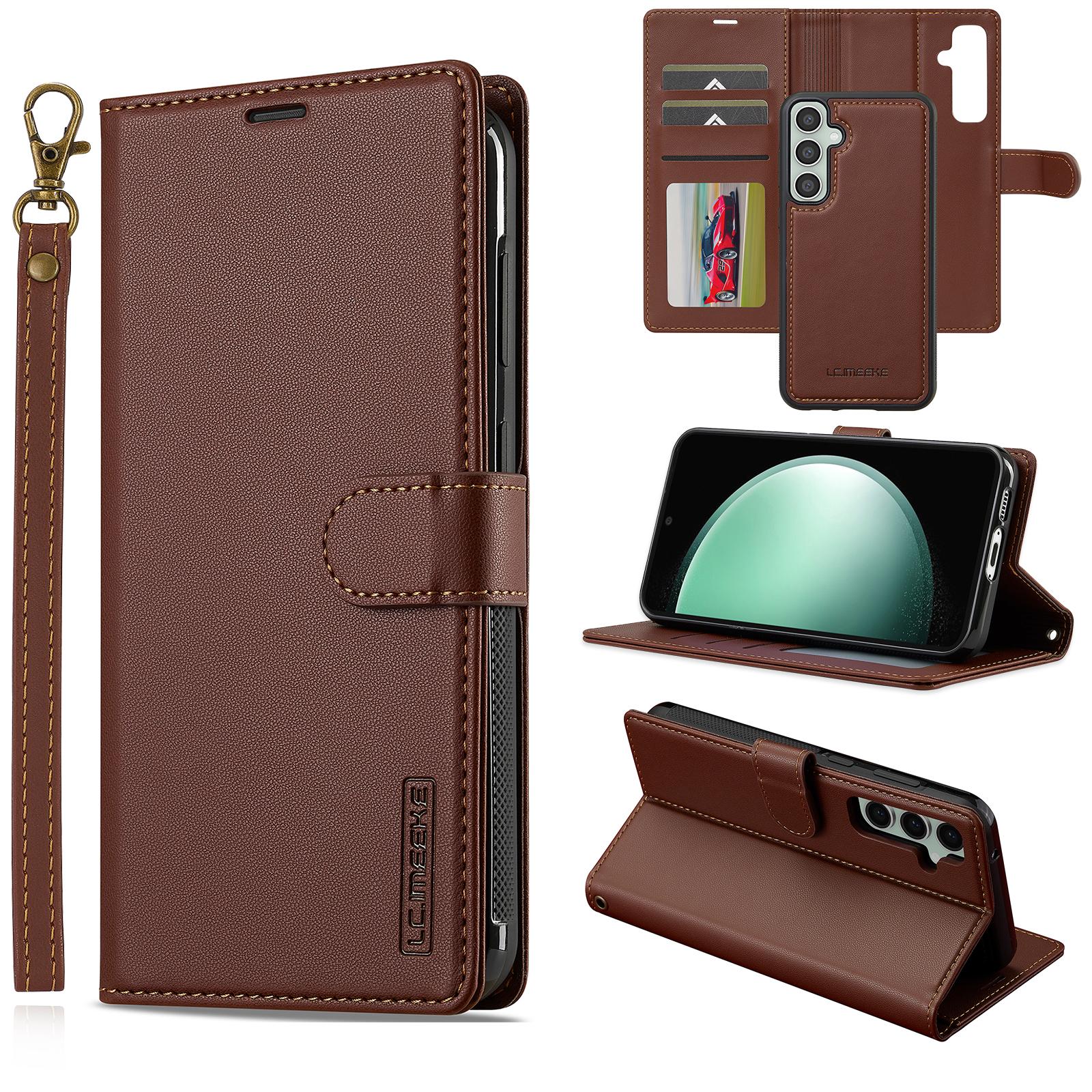 

LC.IMEEKE L2 Series for Samsung Galaxy S24 FE Case PU Leather Wallet Detachable Magnetic Phone Cover E