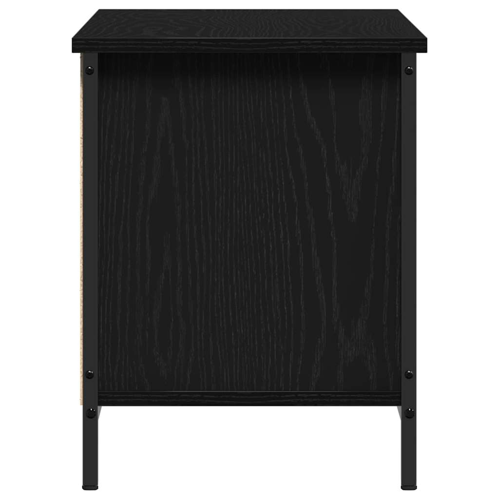 TV Cabinet in Black Oak Look 102 x 35 x 45 cm Engineered Wood