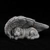 Resin Angel Dog Cat Statue Garden Decor Puppy Tombstone Sculpture Angel Wings LED Lights Garden Home Statues Figurine Gifts