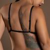 Black Open Cup String Bra Set