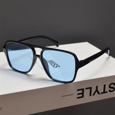 New Classic Brand Double Bridge Sunglasses For Men Women Vintage Oversized Goggle Fashion Driving Eyewear Uv400