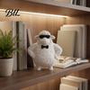 Soft Cute Animal Figure Cool Sheep Figurine 3D Printed Small Lamb with Sunglasses And Workstation Desk Decor Bow Necktie Novelty Sculpture for