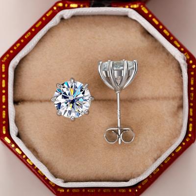Classic Stud Earrings Series, Creative Crown Flower Zircon Stud Earrings For Women, Simple And Fashionable Small Earrings.