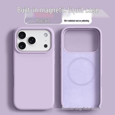 iPhone 17 Pro Max Large Hole Magnetic Liquid Silicone Protective Case - Solid Color