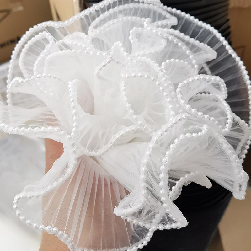 Verpackungsmaterial Zubehör 28X400cm Blumeneinwickelpapier Perlenwellengarn Spitze Netz Florist Bouquet Party Valentinstagsgeschenk