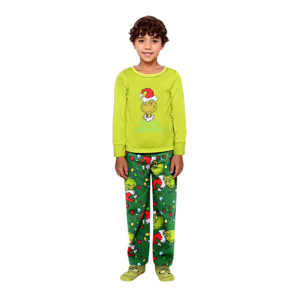 Parent-child Christmas Print Home Suit Long-sleeved Top And Pants