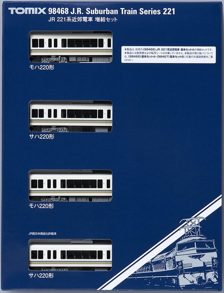 TOMYTEC TOMIX N ecartament JR Seria 221 Set suplimentar 98468 Model de tren feroviar