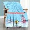 Wow! Wow! Wubbzy Personalized Text Blanket Cozy Customizable Blanket Ultra-Soft Throw For Picnics Seaside Livingroom Couch for All Occasions