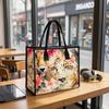 Floral Leopard Printed Tote Bag Large Capacity Casual Shoulder Handbag for Daily Use