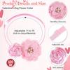 Abbylike 100 Pcs Valentine's Dog Collar Flowers Bows Dog Grooming Collar Bulk Adjustable Pet Bow Tie Cat Puppy Bowtie Charms Flower for Valentine's