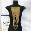 1Pcs Beaded Wedding Dress Shoulder Patches Vintage Heavy Embroidery Tassel Three-Dimensional Crystal Pendant