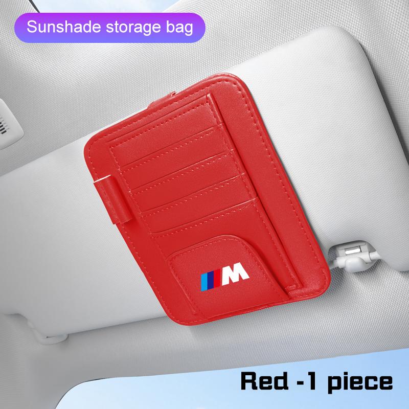 Leather Car Visor Glasses Clip Multi-Pockets Sunglasses Storage for BMW E70 E90 F48 G30 G20 G70 X1 X2 X3 X5 X6 X7 M3 M5 M6 i8 i7 RL7