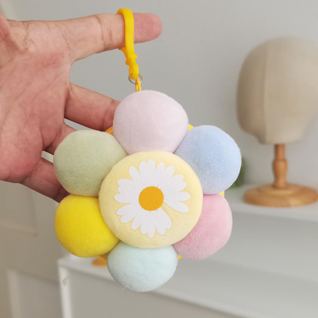 Desen Animat Floarea Soarelui Față Zâmbitoare Portofel Monede Pandantiv Breloc Geantă Mini Geantă Căști Cadou Mic