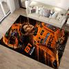 Racing Driver with Helmet and Car Design Non-slip Rug Suitable for Living Room and Bedroom Sofas.