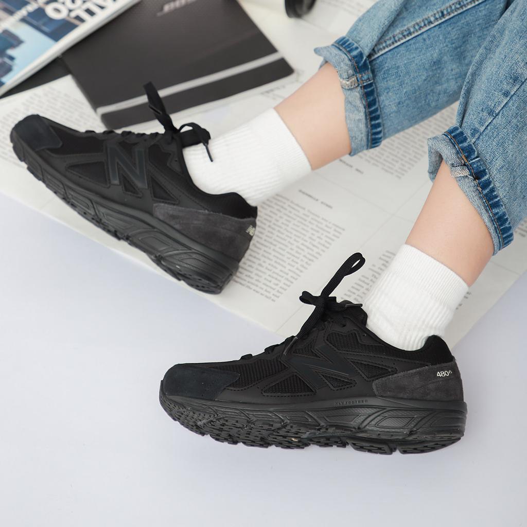 New Balance Nb 480 Comfortable Retro Mesh Cushioning Durable Low-Top Running Shoes Women Sneaker Black W480SK5