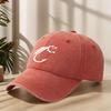 Fishhook Creative Design Pattern Printed Baseball Cap Fishing Hat Washed Retro Peaked Cap Sweat-absorbent and Breathable Hat